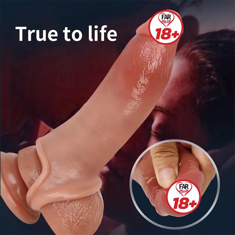 Farruz 19 Cm Bold Ultra Çift Katmanlı Testisli Penis Kılıfı