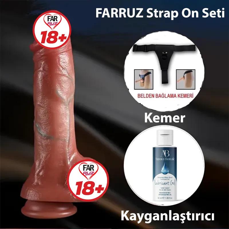 Farruz Satisfaction Real Ball Çift Katmanlı Strap On Seti
