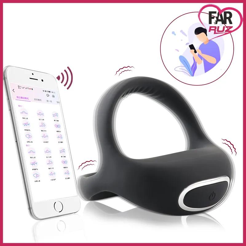 Farruz Telefon Uygulamalı 10 Modlu Şarjlı Titreşimli Penis Halkası